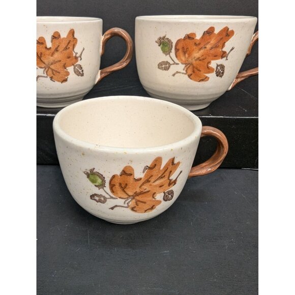 Vintage Poppytrail Metlox Woodlands Tea/Coffee Cup 8 Oz Twisted Handle Set of 3 - Picture 2 of 8